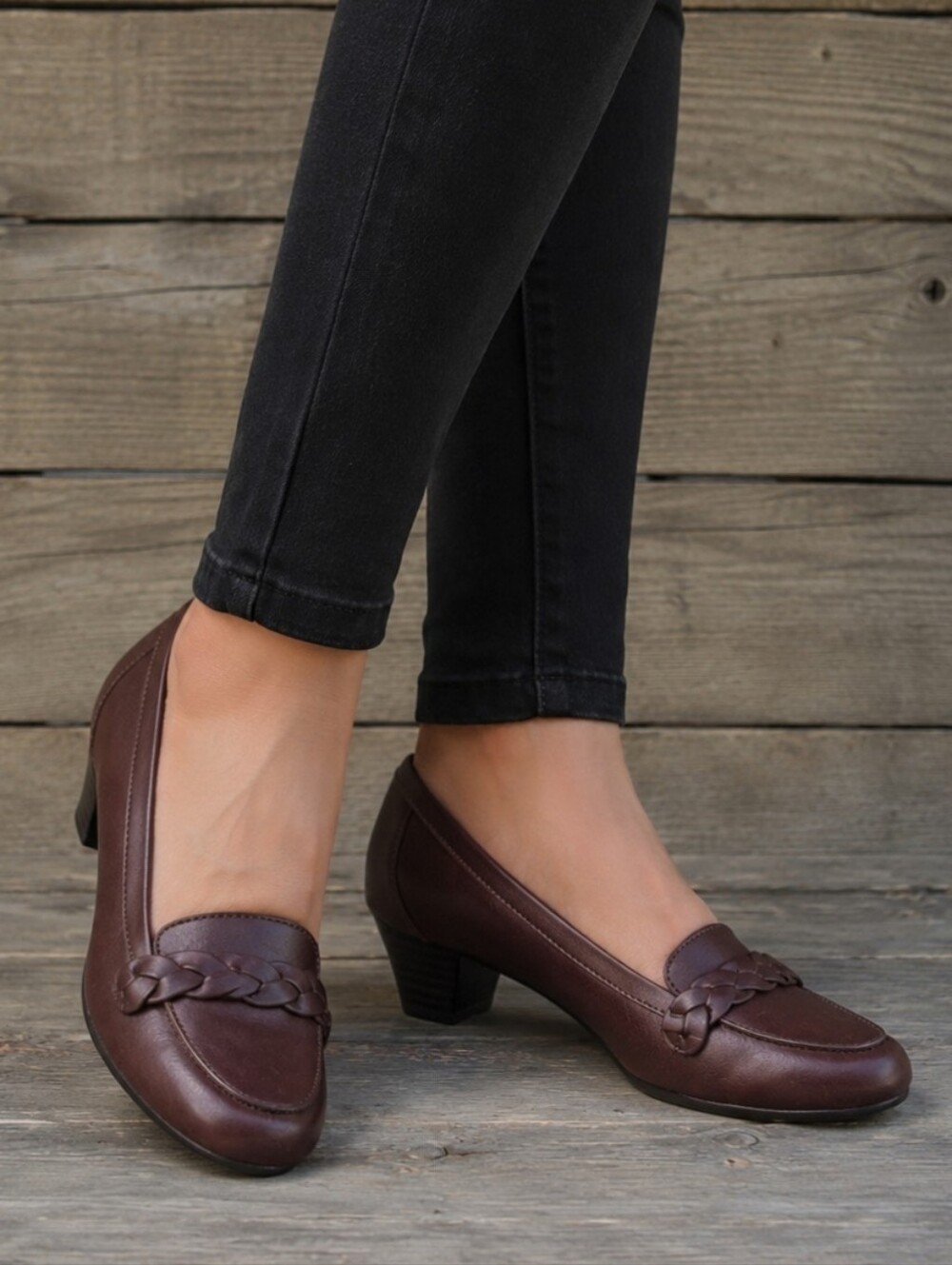 Clarks NEW Y2K Dark Academia Leather Comfort Loafer Pumps 7.5M